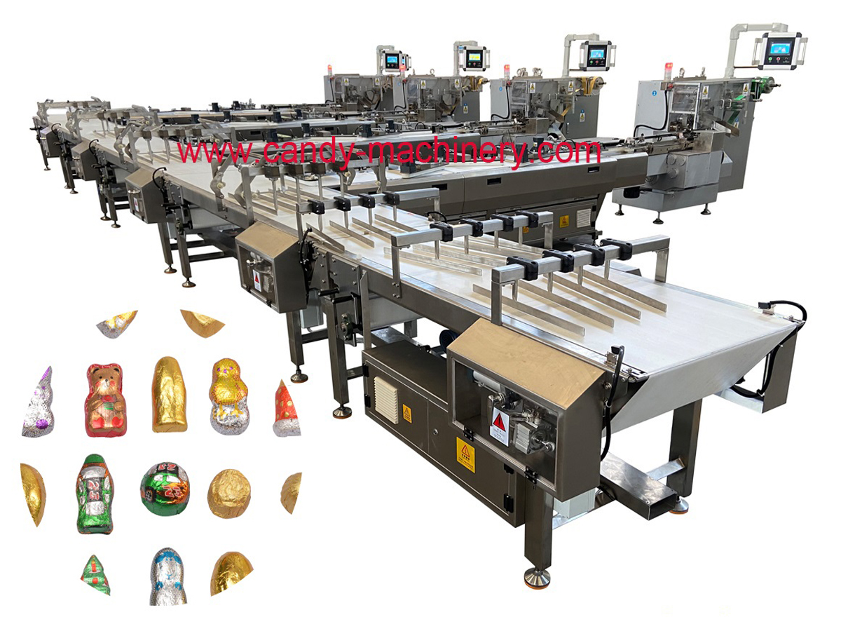 Full Automatic Chocolate Foil Packing Machine With 4 Packing Station